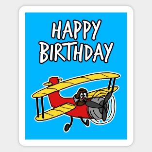 Happy Birthday Plane Sticker